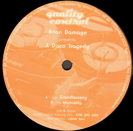 BRIAN DAMAGE - Disco Tragedy