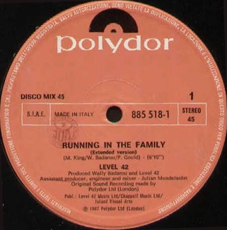 LEVEL 42 - Running In The Family