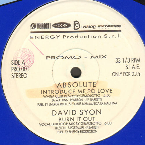 VARIOUS (ABSOLUTE / DAVID SYON / PARADISE ORCHESTRA / KSM) - Promo Mix 1 (Introduce Me To Love / Burn It Out / Take Me To The Sun / The Quiero)