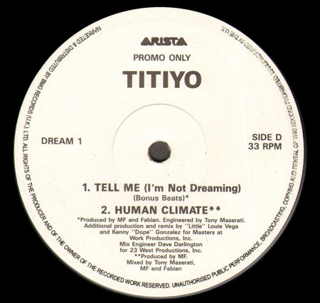 TITIYO - Tell Me (I'm Not Dreaming) Promo Double Pack (Masters At Work Rmxs) 