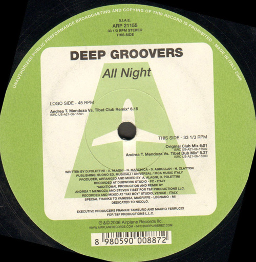 DEEP GROOVERS - All Night