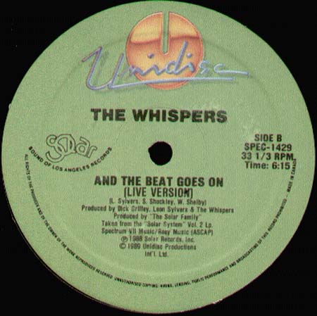 WHISPERS - And The Beat Goes On (Live Version) / Hot Mix Megamix