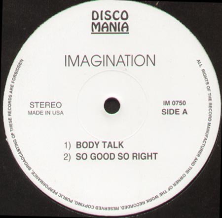IMAGINATION  - Body Talk / So Good So Right / Just An Illusion / In The Hearth Of The Night