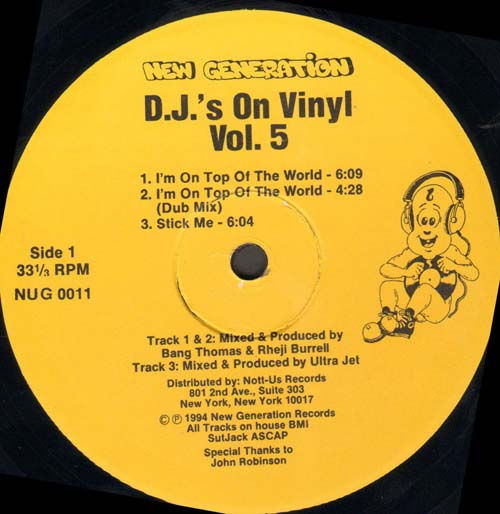 VARIOUS (BANG THOMAS & RHEJI BURRELL / ULTRA JET / DOWN CLUB / LARRY P RAUSON JR) - D.J.'s On Vinyl Vol. 5
