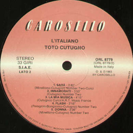 TOTO CUTUGNO - L'Italiano