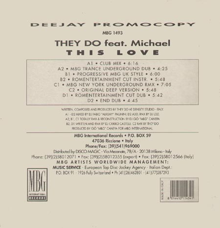 THEY DO FEAT MICHAEL - This Love (Side C/D)