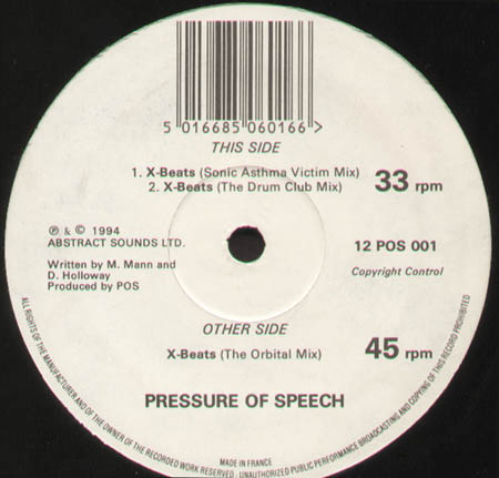 PRESSURE OF SPEECH - X-Beats