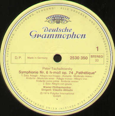 PETER TSCHAIKOWSKY - Symphonie Nr. 6 - Pathetique - Wiener Philharmoniker - Claudio Abbado