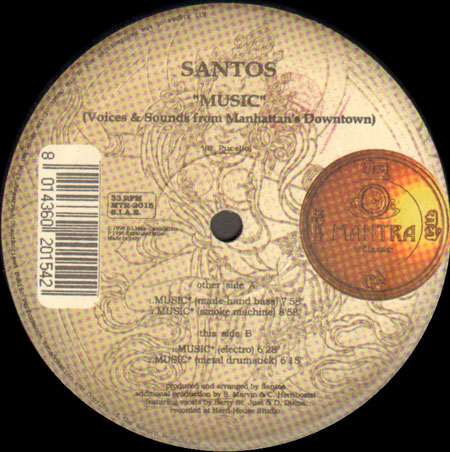 SANTOS - Music (Voices & Sounds From Manhattan's Downtown)