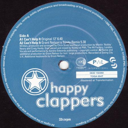 HAPPY CLAPPERS - Can't Help It (Grant Nelson Rmx)