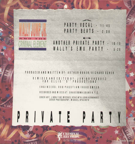WALLY JUMP JR & THE CRIMINAL ELEMENT - Private Party
