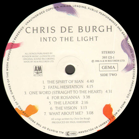 CHRIS DE BURGH - Into The Light