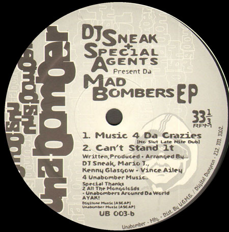 DJ SNEAK + SPECIAL AGENTS - Mad Bombers EP