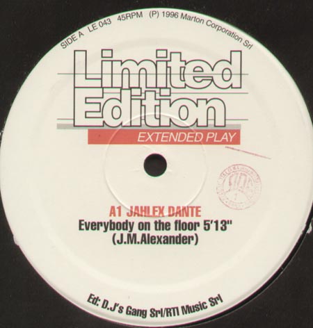 VARIOUS (JAHLEX DANTE / B-NARIO / 883) - Extended Play (Everybody On The Floor / Riccione e Casa Nostra / Dimmi Perche)