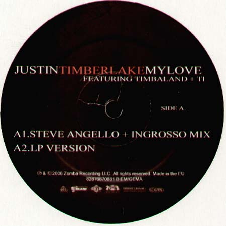 JUSTIN TIMBERLAKE - My Love, Feat. Timbaland+TI (Quentin Harris, DFA, Angello+Ingrosso Rmxs)