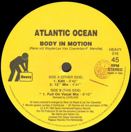 ATLANTIC OCEAN - Body In Motion - Only Side A / B