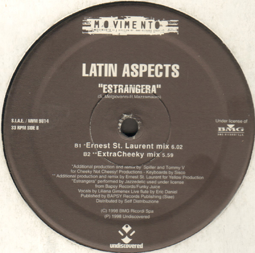 LATIN ASPECTS - Estrangera (Spiller, Tommy Vee, Ernest Saint Laurent  Rmxs)