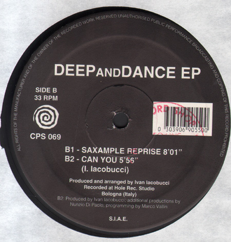 IVAN IACOBUCCI - Deep And Dance EP (Wonder Bra / Saxample Reprise / Can You)