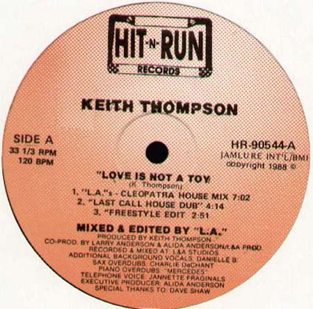 KEITH THOMPSON - Love Is Not A Toy