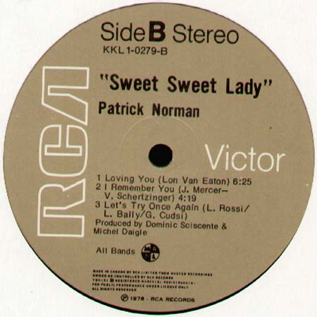 PATRICK NORMAN - Sweet Sweet Lady