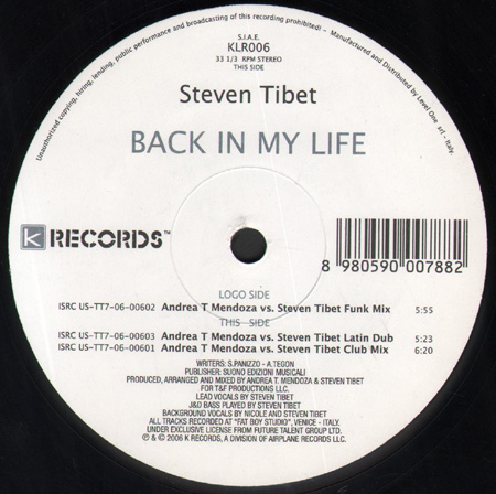 STEVEN TIBET - Back In My Life