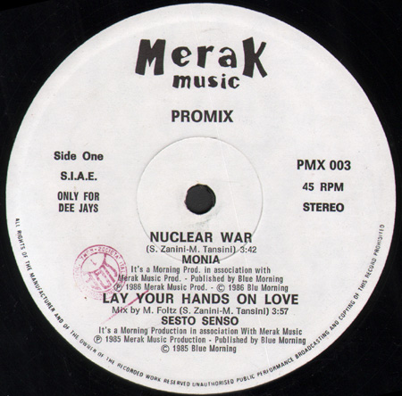 VARIOUS (MONIA / SESTO SENSO / AMY & ALBA / HEMYL) - Nuclear War / Lay Your Hands On Love / Look Into My Eyes / Keep On Rockin'