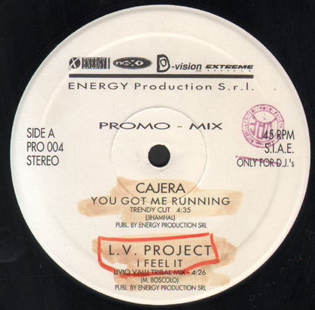 VARIOUS (CAJERA / L.V. PROJECT / DREAMER G / JACK & JILL) - Promo Mix 4 (You Got Me Running / I Feel It / I Got That Feeling / Go Miss Thing)