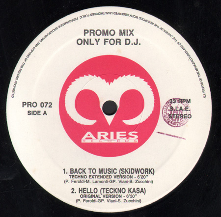 VARIOUS (SKIDWORK / TECKNO KASA / A.C.T.H. / DOTT. TRIVELLA)  - Promo Mix 72 (Back To Music / Hello / Killer / Sei Bella)