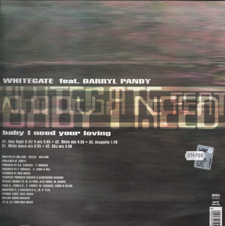 WHITEGATE - I Need Your Loving, Feat. Darryl Pandy
