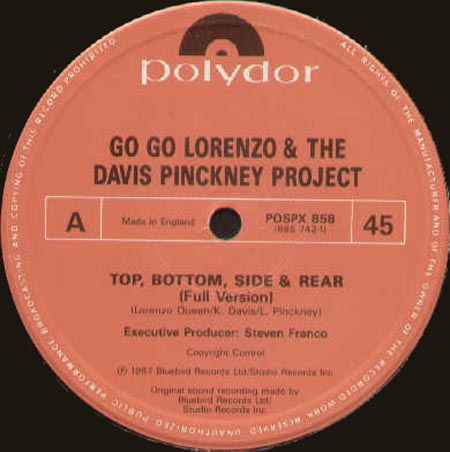 GO GO LORENZO & THE DAVIS PINCKNEY PROJECT - Top, Bottom, Side & Rear