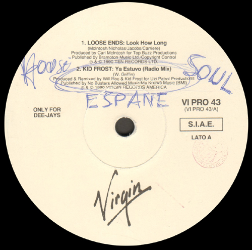 VARIOUS (LOOSE ENDS / KID FROST / UNIQUE 3 / SOUL II SOUL) - Only For Dee Jays (Look How Long / Ya Estuvo / Rhythm Take's Control / Missing You)