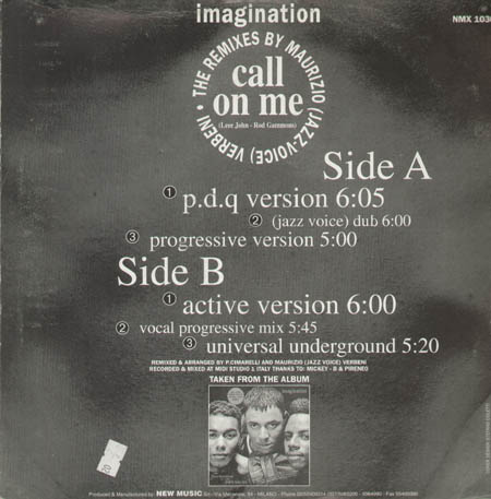 IMAGINATION  - Call On Me (Maurizio Jazz Voice Verbeni Rmxs)