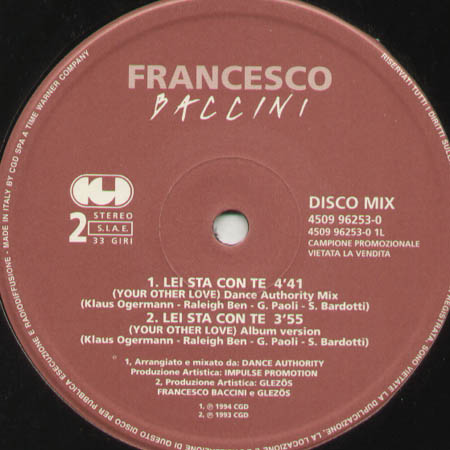 FRANCESCO BACCINI - Lei Sta Con Te