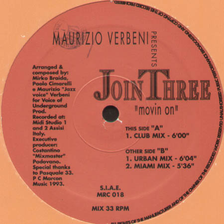 MAURIZIO VERBENI - Movin On, Pres. Join Three