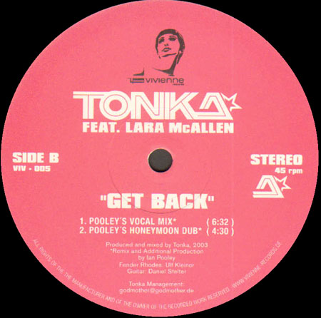 DJ TONKA   - Get Back, Feat. Lara McAllen (Ian Pooley Mixes)