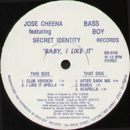 JOSE CHEENA - Baby , I Like It , Feat. Secret Identity