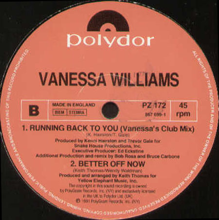VANESSA WILLIAMS - Running Back To You