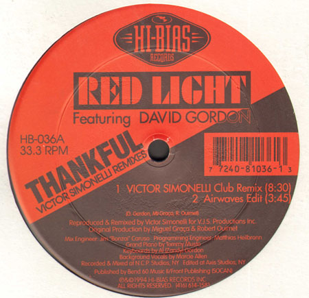 RED LIGHT - Thankful (Victor Simonelli Remixes)