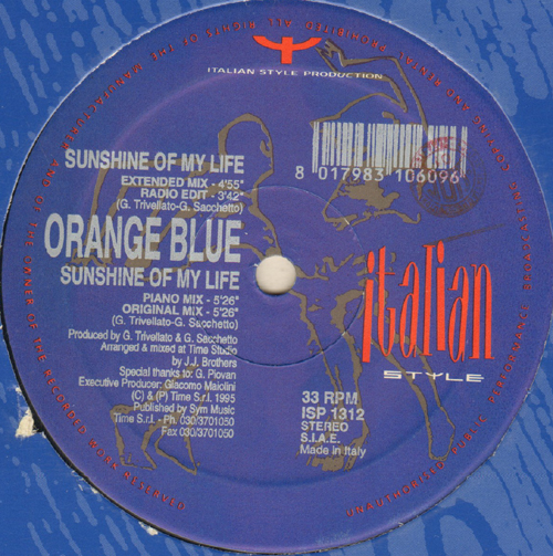 ORANGE BLUE - Sunshine Of My Life