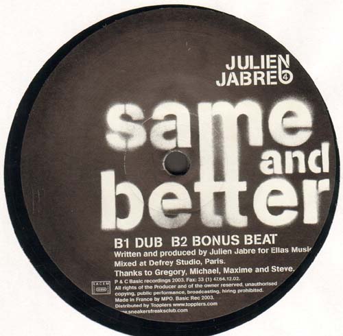 JULIEN JABRE - The Sneakers Freaks Club Vol. 4 - Same And Better