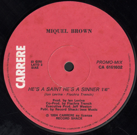 SIDNEY / MIQUEL BROWN - Let's Break (Smurf), Feat. Black White N' Co / He's A Saint, He's A Sinner