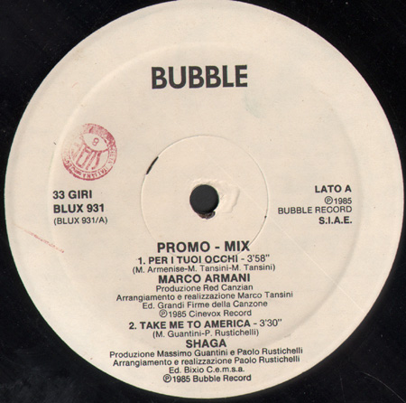 VARIOUS (MARCO ARMANI / SHAGA / CLAUDIO SIMONETTI / ARABESQUE) - Per I Tuoi Occhi / Take Me To America / Skywalker / Satisfaction