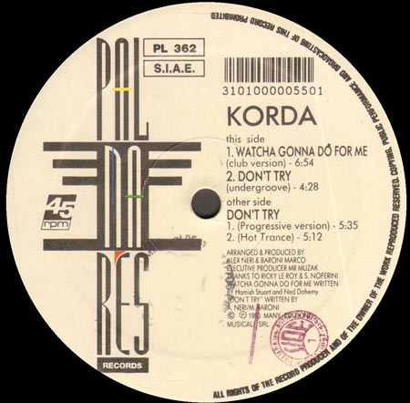 KORDA - Watcha Gonna Do For Me / Don't Try