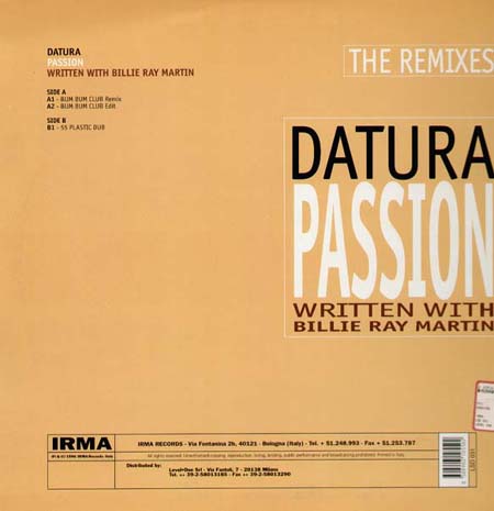 DATURA - Passion, Feat. Billie Ray Martin (Bum Bum Club Remixes)