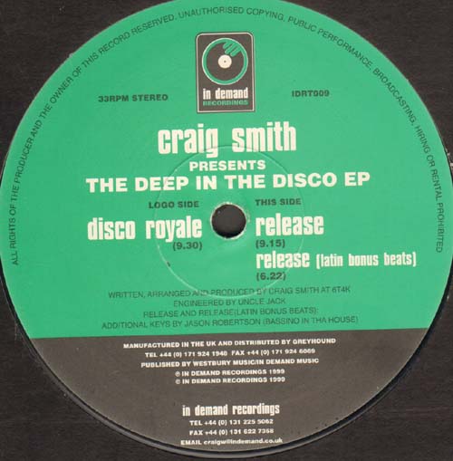 CRAIG SMITH - The Deep In The Disco EP