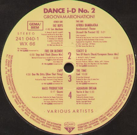 VARIOUS (FAT BOYS / MASS PRODUCTION / AFRIKA BAMBAATAA / STACEY Q / AQUARIAN DREAM) - Dance i-D No.2 - Groovamarionation!