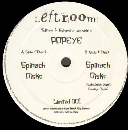 TOLFREY & SYLVESTER - Spinach Disko, Presents Popeye