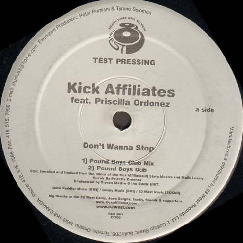 KICK AFFILIATES - Don't Wanna Stop - Feat. Priscilla Ordonez