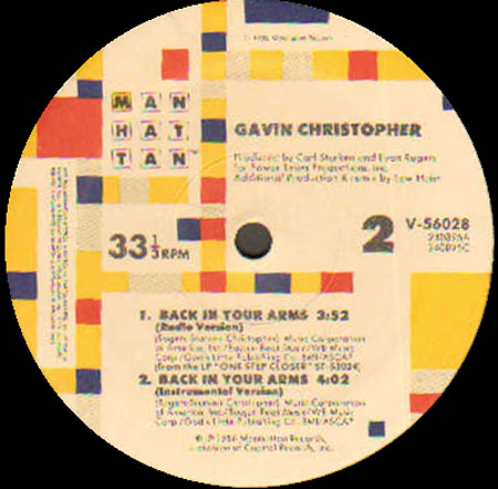 GAVIN CHRISTOPHER  - Back In Your Arms