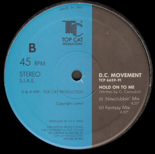 D.C. MOVEMENT - Hold On To Me